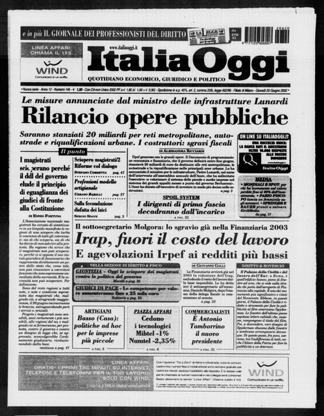 Italia oggi : quotidiano di economia finanza e politica